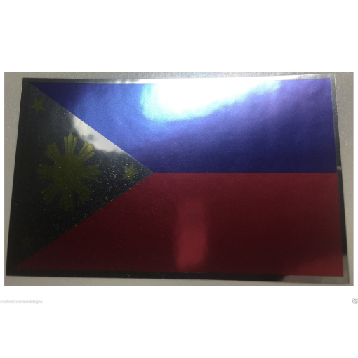 PHILIPPINES FLAG Decal Vinyl Sticker chrome or white vinyl decal and 15 sizes!