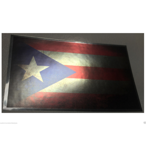 PUERTO RICO FLAG Decal Vinyl Sticker chrome or white vinyl decal and 15 sizes!