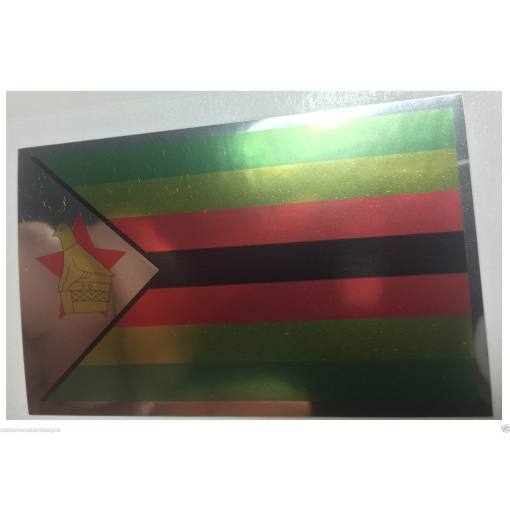 ZIMBABWE FLAG Decal Vinyl Sticker chrome or white vinyl decal and 15 sizes!