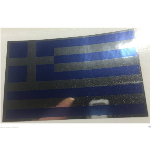 GREECE FLAG Decal Vinyl Sticker chrome or white vinyl decal and 15 sizes!