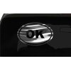 OK Sticker Oklahoma State oval euro chrome & regular vinyl color choices