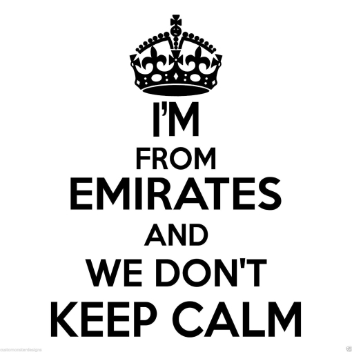 Emirates Wall Sticker... 20 inches Tall We Don't Keep Calm Vinyl Wall Art