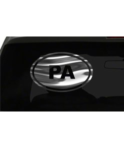 PA Sticker Pennsylvania State oval euro chrome & regular vinyl color choices