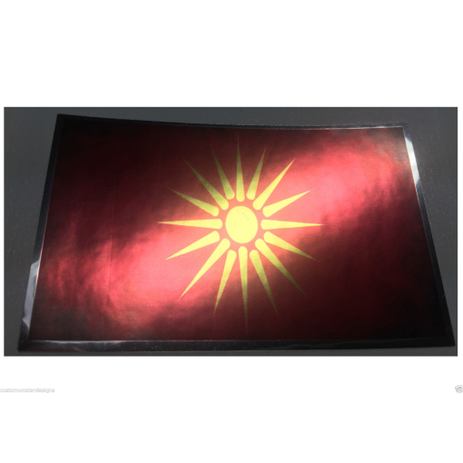 ANCIENT MACEDONIAN FLAG Decal Vinyl Sticker chrome or white vinyl and 15 sizes!