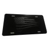 US American Flag Tactical Heavy Duty Aluminum License Plate(Battered Matte Blk Vinyl on Black) Shattered Nights Edition