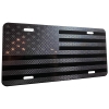 Tactical American Flag Heavy Duty Aluminum License Plate (Full Gun Metal Blk Vinyl Stars Edition on Black)