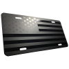 Tactical American Flag Heavy Duty Aluminum License Plate (Full Matte Black Vinyl Stars Edition on Black)