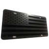 US American Flag Heavy Duty Aluminum License Plate Stealth Tactical DEEP Gray on Black S4