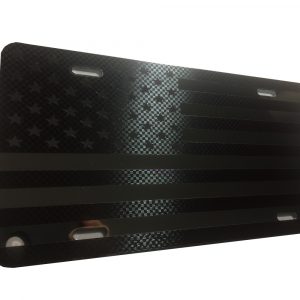 US American Flag Mirrored Aluminum License Plate S12