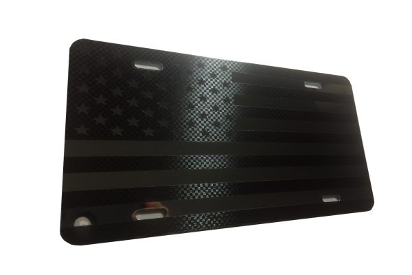 US American Flag Mirrored Aluminum License Plate S12