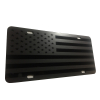 US American Flag Heavy Duty Aluminum License Plate Stealth Tactical DEEP Gray on Black S4