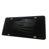 Tactical American Flag Heavy Duty Aluminum License Plate (Subdued Battered Matte Blk Vinyl on Black)