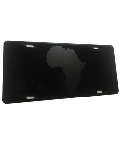 African Map Heavy Duty Aluminum License Plate Matte Black on Black Tactical Max Stealth S1