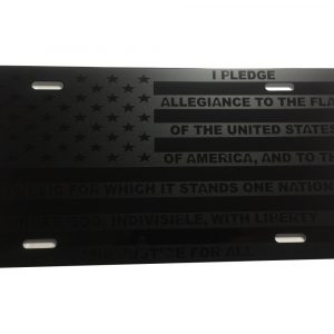Pledge of Allegiance American Flag Heavy Duty Aluminum License Plate Max Level Stealth S14