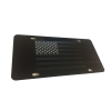 Tactical American Flag Heavy Duty Aluminum License Plate (Regular Matte Black Vinyl Stars Edition on Black)