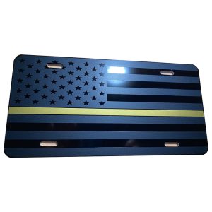 Thin Gold Line on Matte Black License Plate