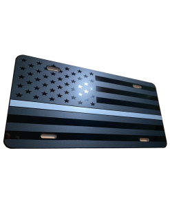 Thin Silver Line on Matte Black License Plate