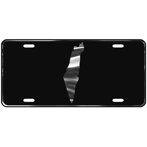 CustoMonsterDesigns Israel Map Heavy Duty Aluminum License Plate
