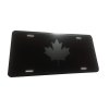 Canada Maple Small Leaf Heavy Duty Aluminum License Plate Matte Blk S1