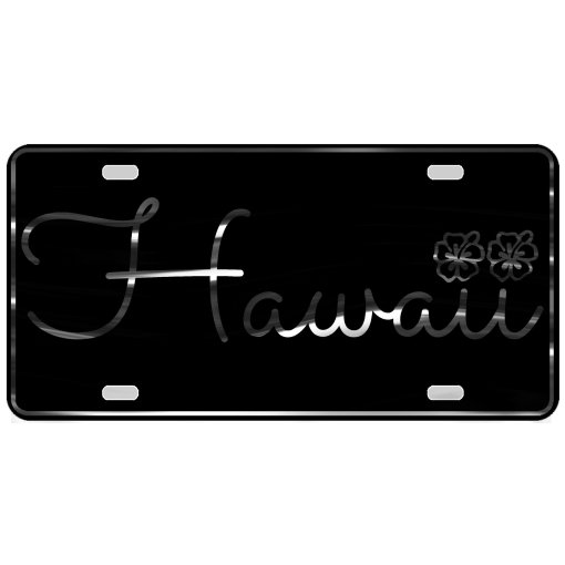 CustoMonsterDesigns Hawaii Hibiscus Heavy Duty Aluminum License Plate HS1