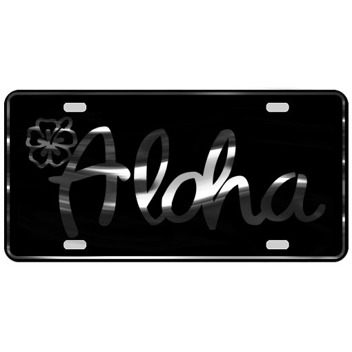 CustoMonsterDesigns Aloha with Hibiscus Flower Heavy Duty Aluminum License Plate S8