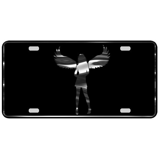 CustoMonsterDesigns Angel with Wings Christian, Religious Heavy Duty Aluminum License Plate S8