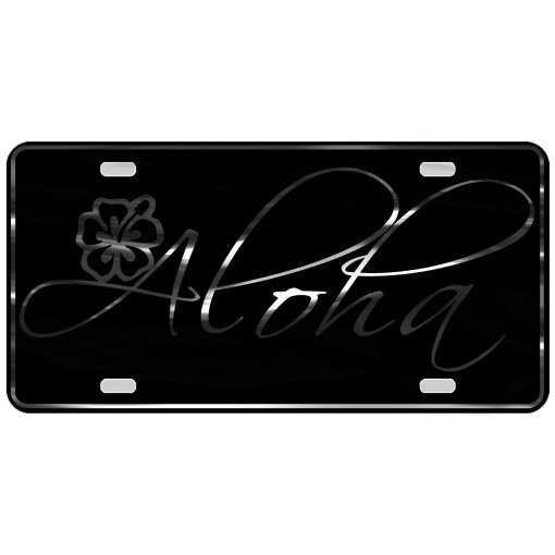 CustoMonsterDesigns Aloha with Hibiscus Flower Heavy Duty Aluminum License Plate S4