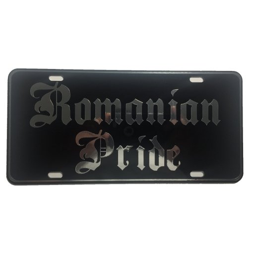 CustoMonsterDesigns Romanian Pride Heavy Duty Aluminum License Plate