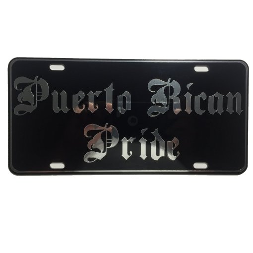 CustoMonsterDesigns Puerto Rican Pride Heavy Duty Aluminum License Plate