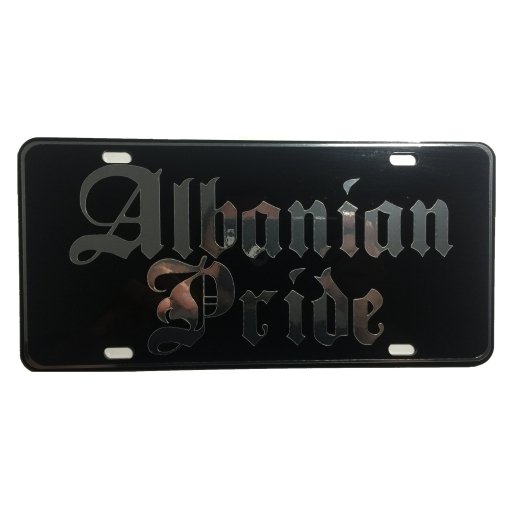 CustoMonsterDesigns Albanian Pride Heavy Duty Aluminum License Plate