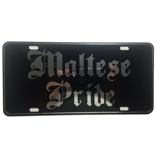 CustoMonsterDesigns Maltese Pride Heavy Duty Aluminum License Plate