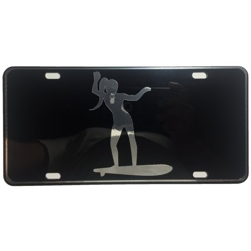 CustoMonsterDesigns Surfer Girl Surf Heavy Duty Aluminum License Plate