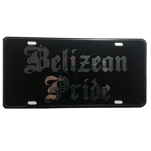 CustoMonsterDesigns Belizean Pride Heavy Duty Aluminum License Plate