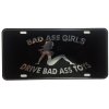 CustoMonsterDesigns Badass Girls Drive Badass Toys Feminist Heavy Duty Aluminum License Plate